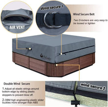 Load image into Gallery viewer, Customizable Dark Gray Hot Tub Cover - 600D Waterproof with Secure Lock Design