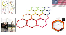 Load image into Gallery viewer, Hexagon Speed Rings for Agility and Balance Training - 12 Durable Plastic Rings