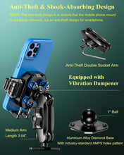 Load image into Gallery viewer, One-Hand Locking Phone Mount Holder with Vibration Absorption - 5.4-7.2'' Phones