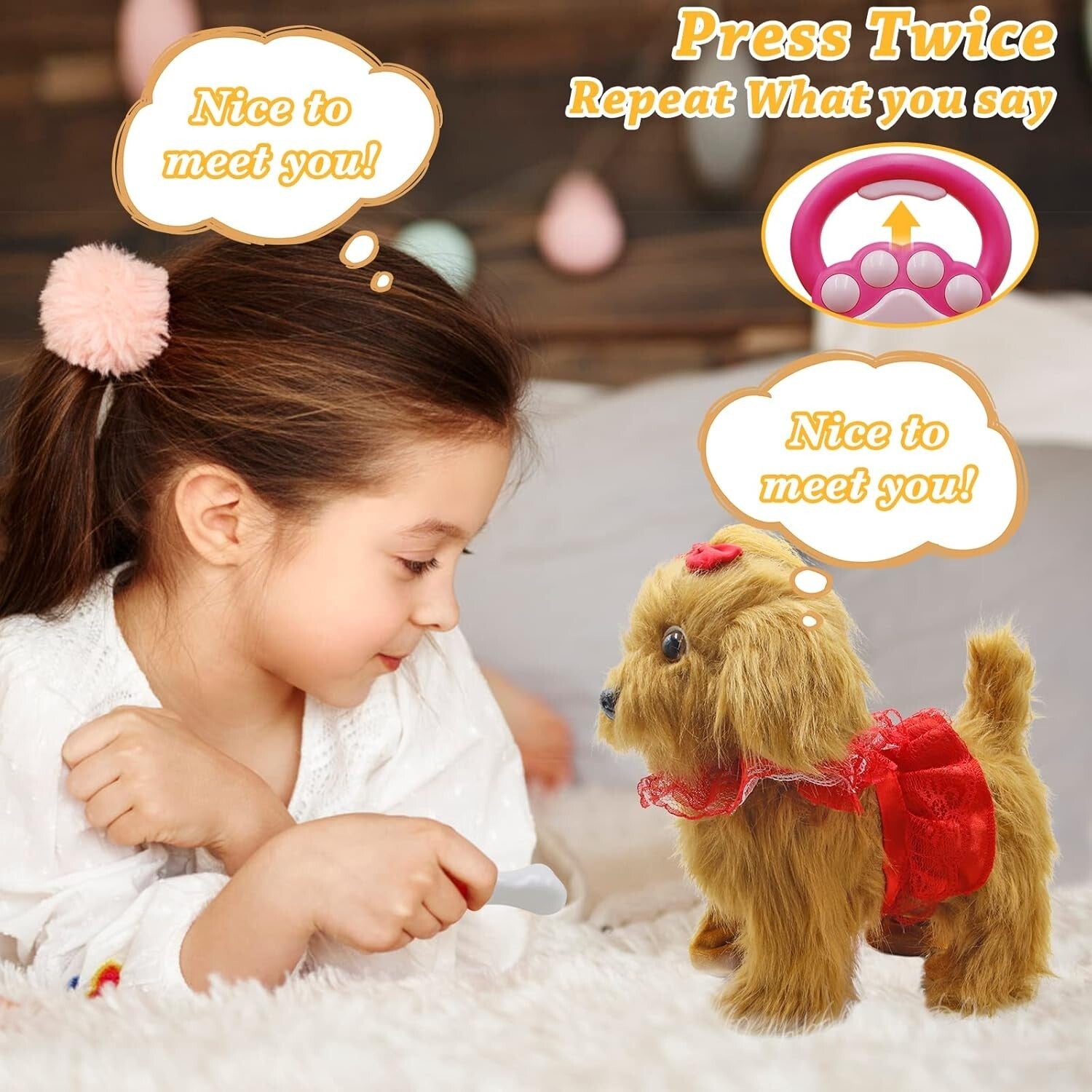 Cute Remote-Controlled Interactive Dog for Children Ages 2-4 - Birthday Gift