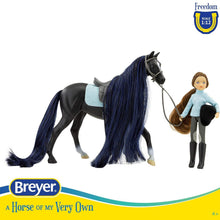 Load image into Gallery viewer, Breyer Freedom Series 1:12 Scale English Rider Set with Thoroughbred Horse Jet