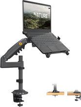 Load image into Gallery viewer, Dual Adjustable Laptop &amp; Monitor Mount with Cable Management - Easy Installation