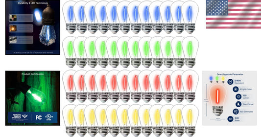 Brighten Your Outdoors with 48-Piece S14 LED String Lights - Multicolor Magic