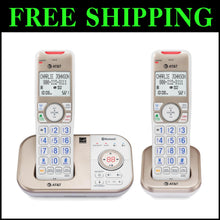 Load image into Gallery viewer, Champagne Gold/White DECT 6.0 Phone - 2 Handsets with Voice-Activated Answering