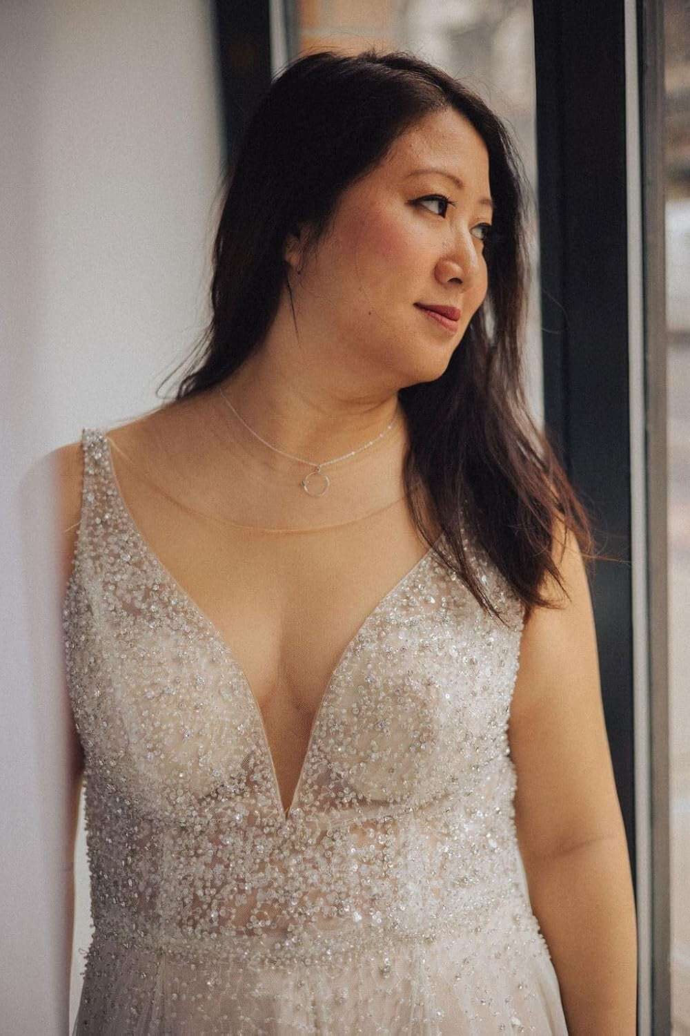 Handmade Silver Circle Charm Necklace with Bronze Heart – Perfect Gift for Da...