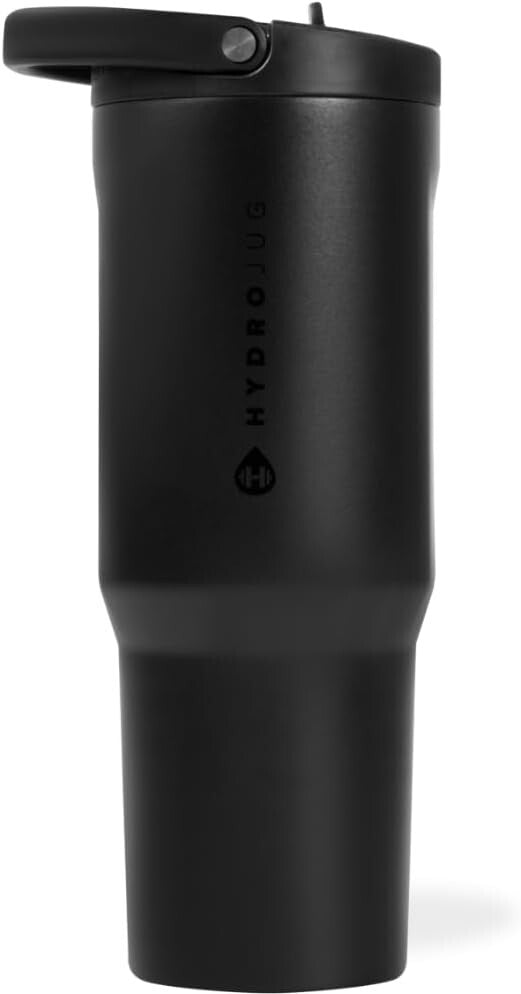 40oz Black Stainless Steel Tumbler with Straw - Vacuum Insulated & Leakproof