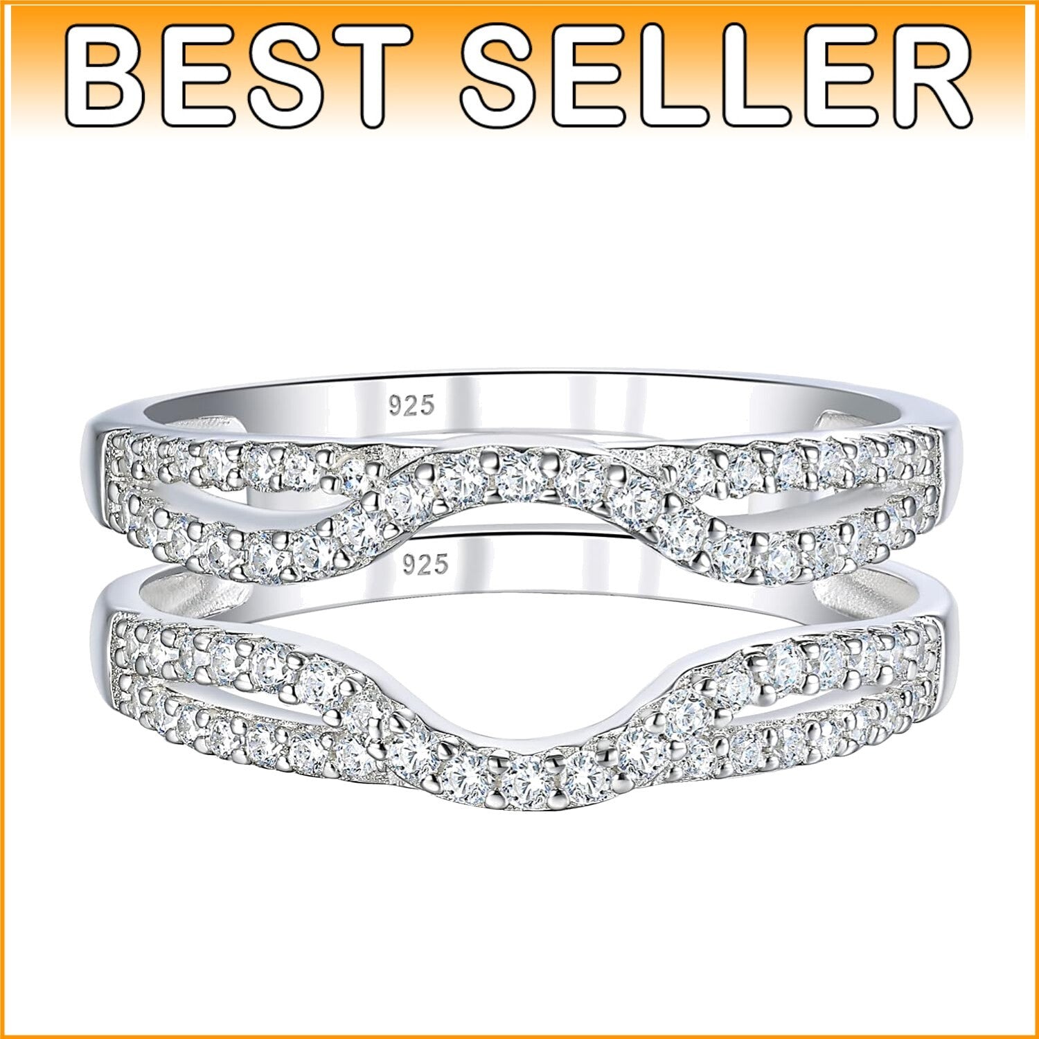 Hypoallergenic Women's 925 Sterling Silver Engagement Ring Enhancer - Sz 4-13