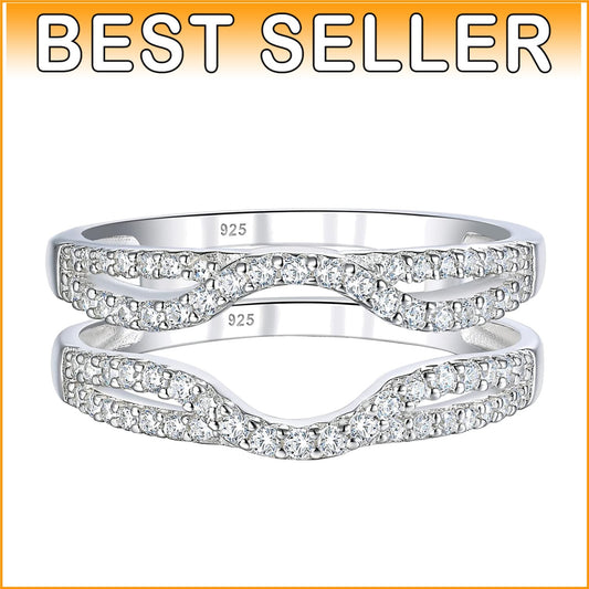 Hypoallergenic Women's 925 Sterling Silver Engagement Ring Enhancer - Sz 4-13
