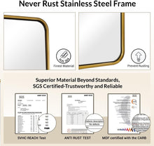 Load image into Gallery viewer, Luxury 48x32 Gold Vanity Mirror - Anti-Rust Stainless Steel Frame for Bathroom