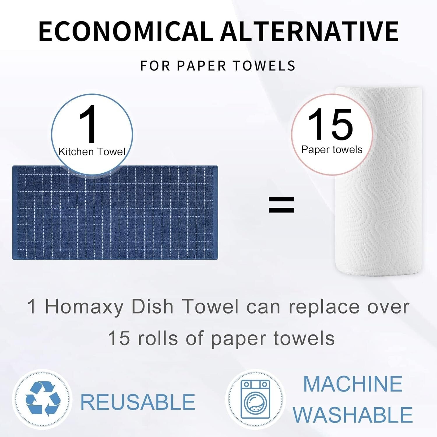 Elegant 12-Pack of Cotton Dish Towels - 13x28 Checkered for Quick Drying & Care