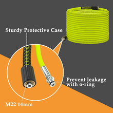Load image into Gallery viewer, Durable 1/4" Pressure Washer Hose 50 FT - Stainless Steel M22 Adapters Included