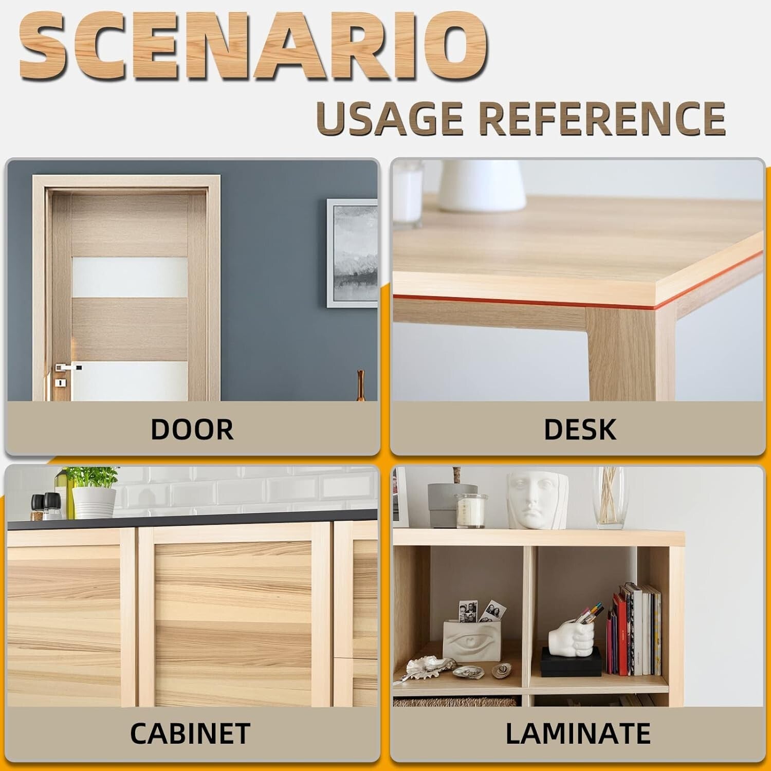 Premium Birch Edge Banding 2x500ft - Pre-Glued Wood Veneer for Easy Repairs