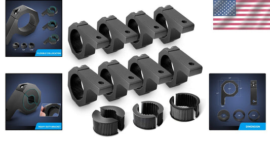 8 Count Sturdy Aluminum Light Bar Mounting Brackets - Vibration Dampening Design