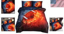 Load image into Gallery viewer, Full Size American Football Comforter Set with 3D Rugby Print - Fun for Teens