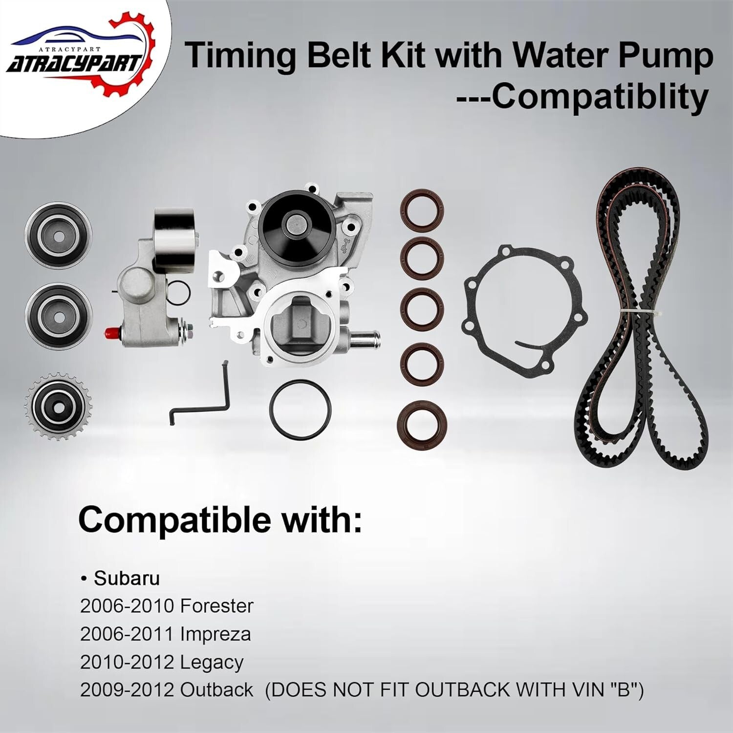 2006-2012 Subaru Timing Belt Kit with Water Pump - Reliable Engine Performance