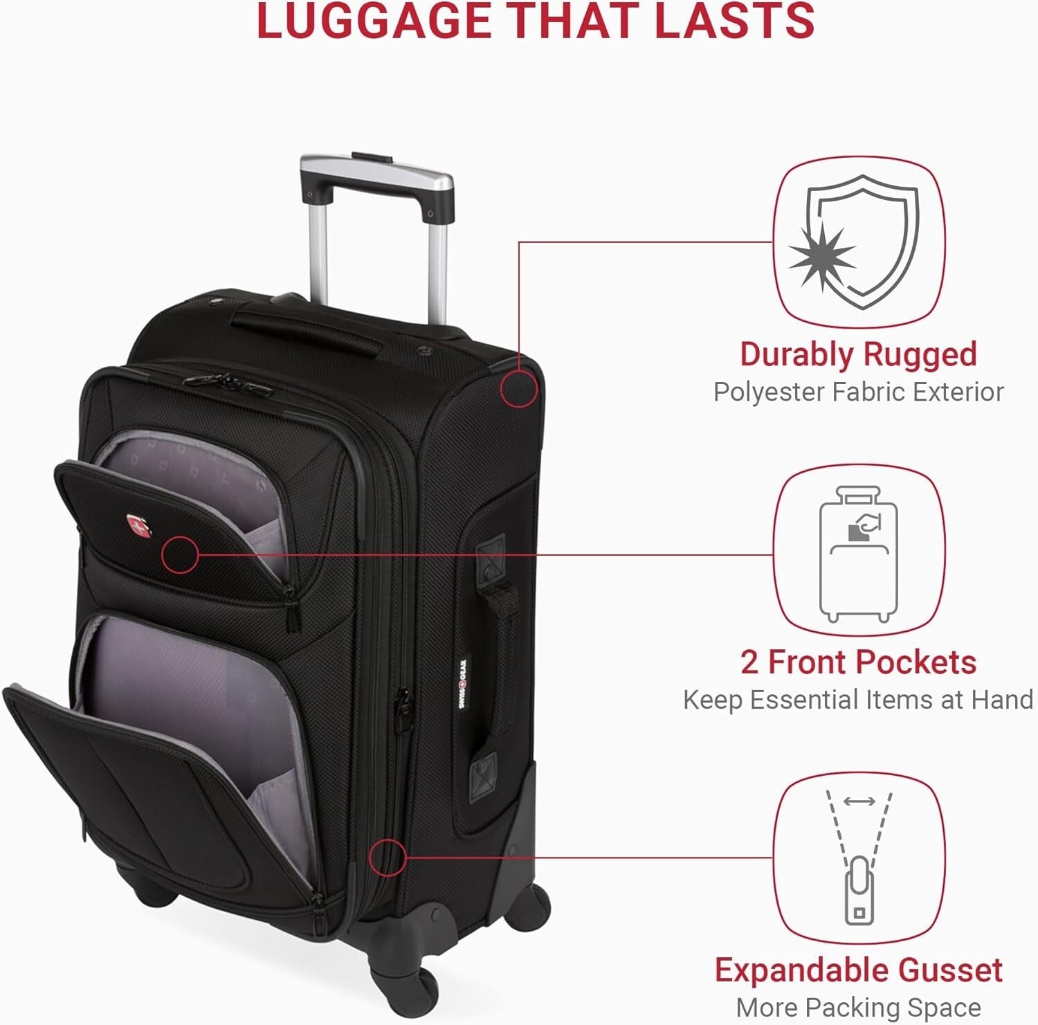 Softside Luggage 21-Inch with Smart Organization - Perfect for 1-3 Day Trips