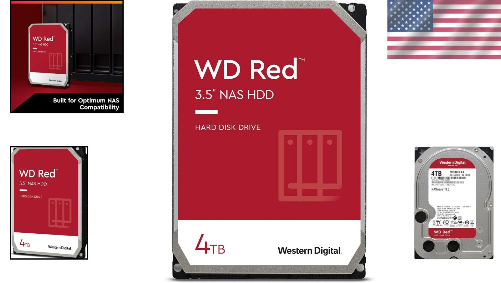 4TB WD Red HDD with 5400 RPM and SATA 6 Gb/s for Reliable NAS Storage