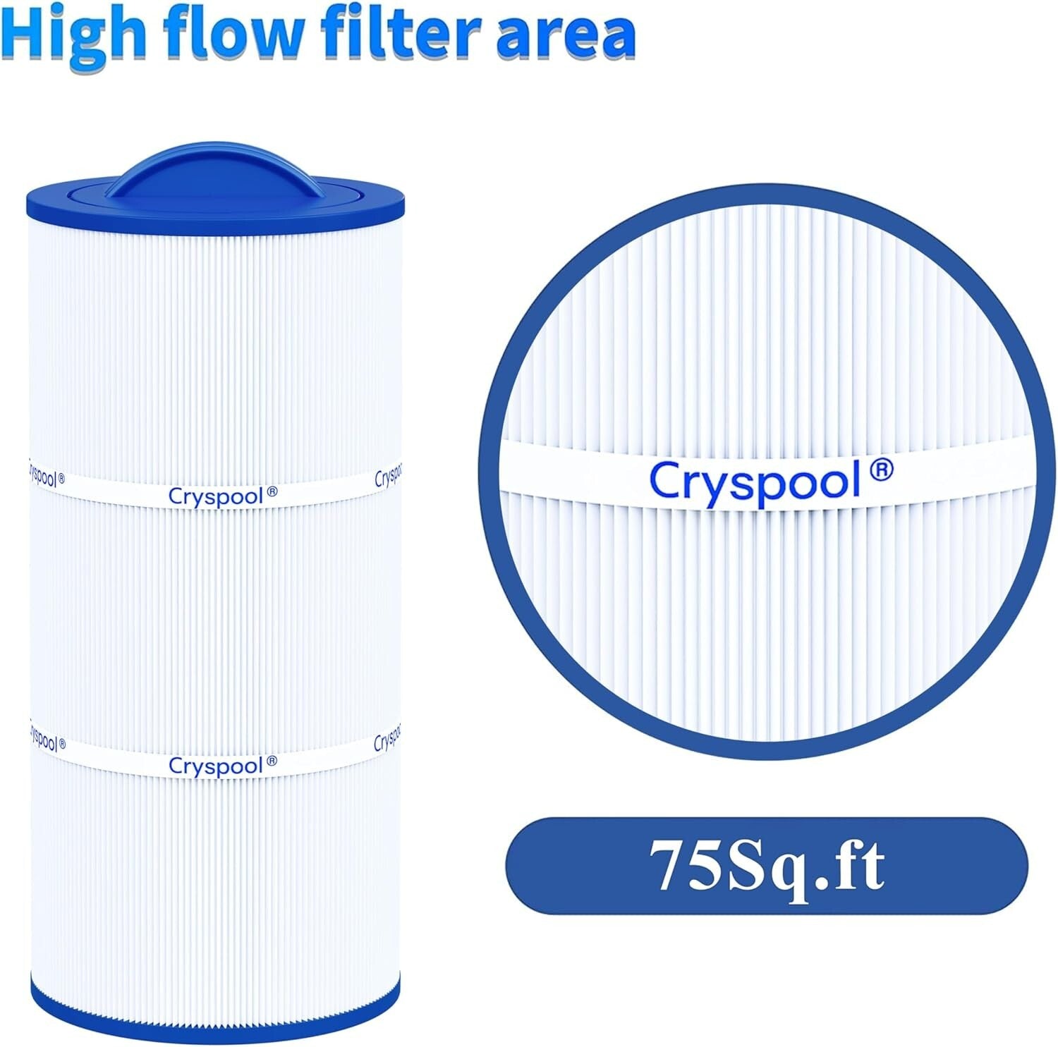 Durable 75 Sq. Ft Spa Filter with Advanced Trilobal Fabric - Lightweight Design