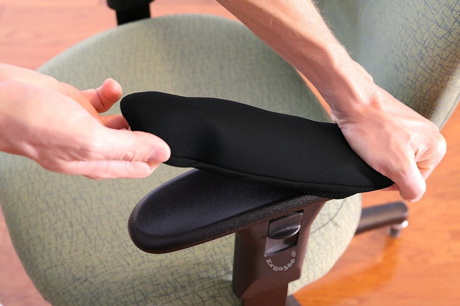 Comfortable Chair Arm Pad Covers - Stretch Neoprene, Easy Installation, Black