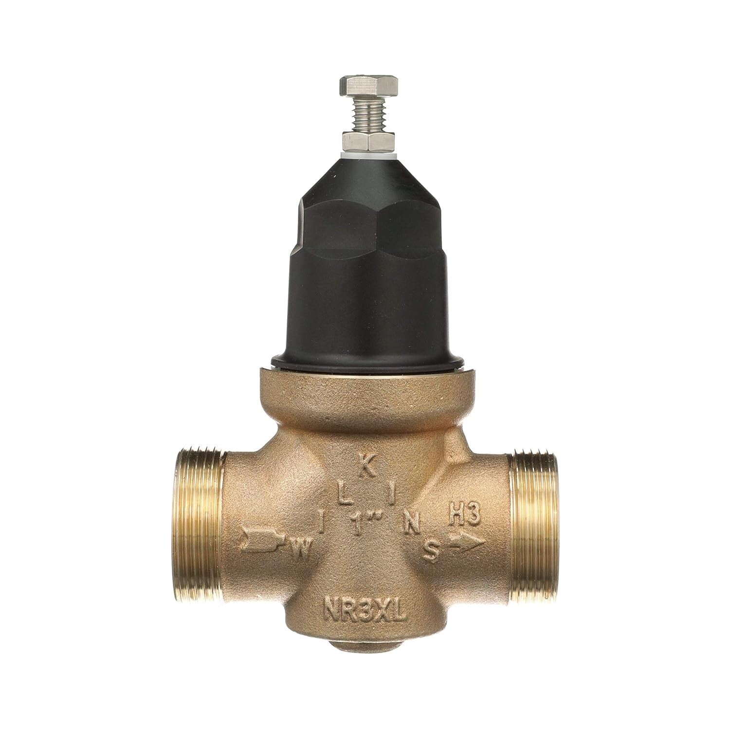Efficient Brass Pressure Reducing Valve - 1" NPT Connection for Residential Use