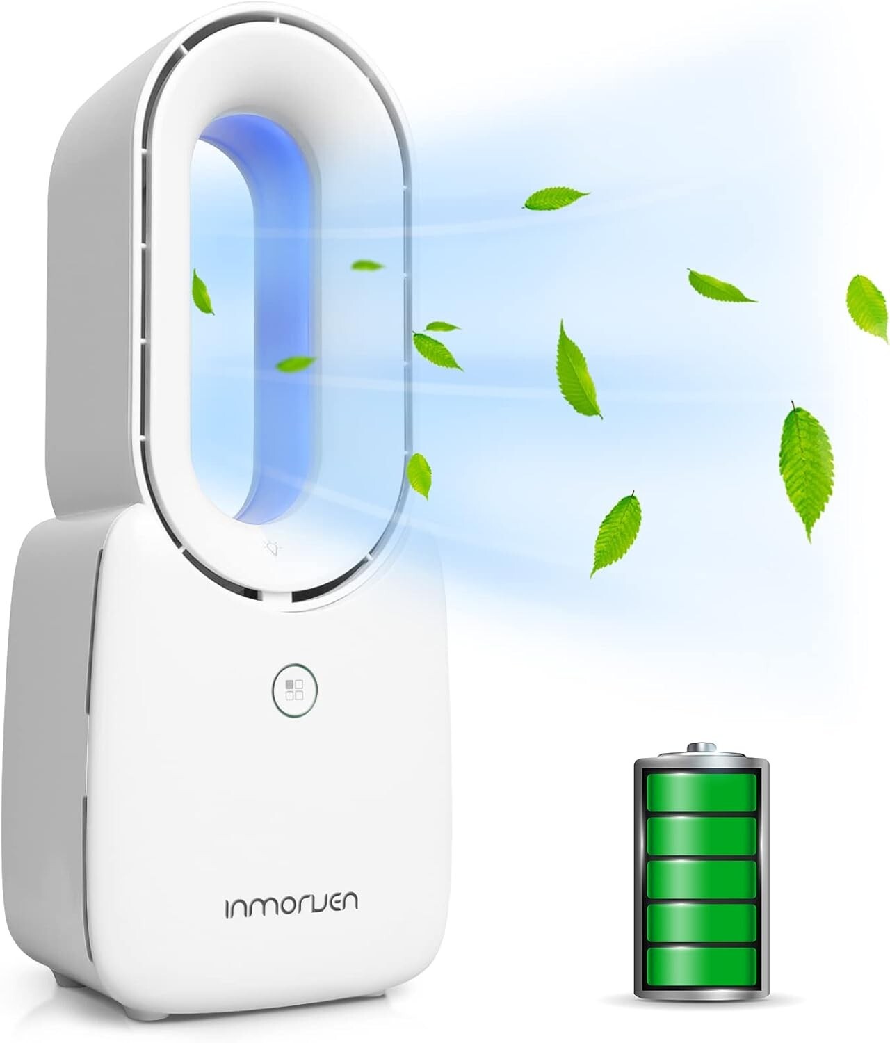 Quiet Bladeless USB Fan with Colorful LED Light - Ideal for Bedrooms & Offices