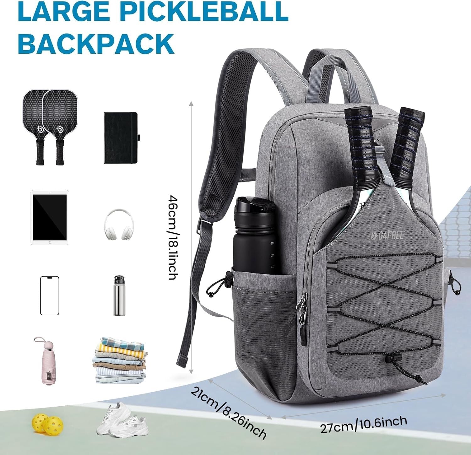 Unisex Pickleball and Padel Bag with Adjustable Straps - Multi-Purpose Design