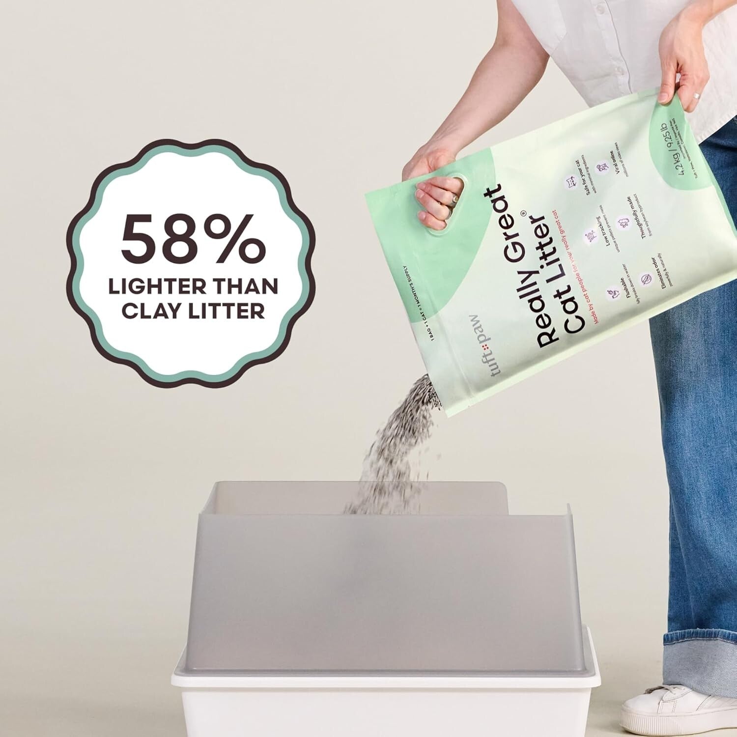 Really Great Cat Litter - 2 Bags, 9.25 lbs Each, Eco-Friendly, Dust-Free Formula
