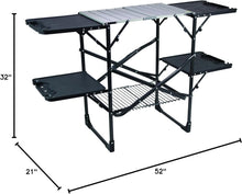 Load image into Gallery viewer, Portable Slim-Fold Cook Station with Heat-Resistant Tabletop &amp; 4 Side Tables