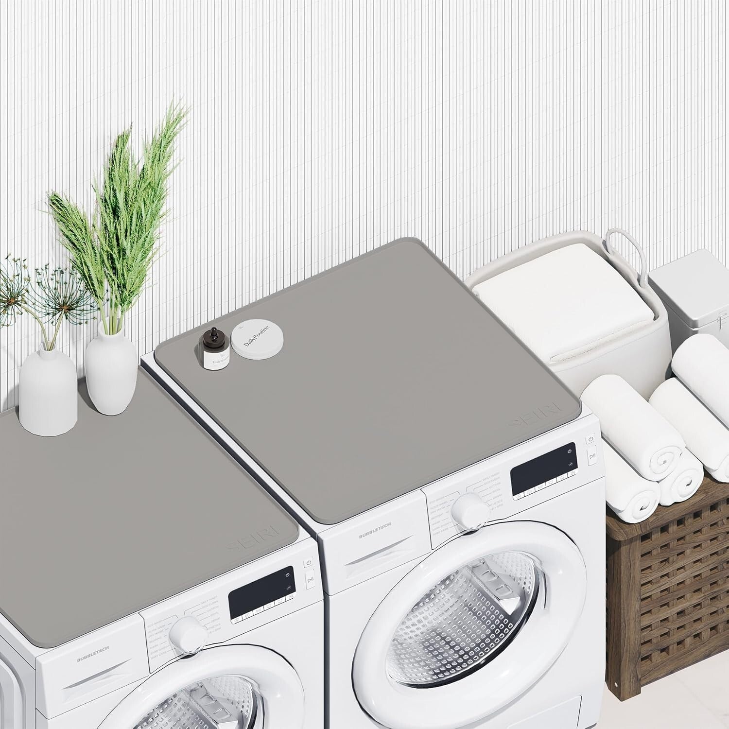 Durable Non-Slip Silicone Washer & Dryer Covers - 26" x 26" Waterproof Design