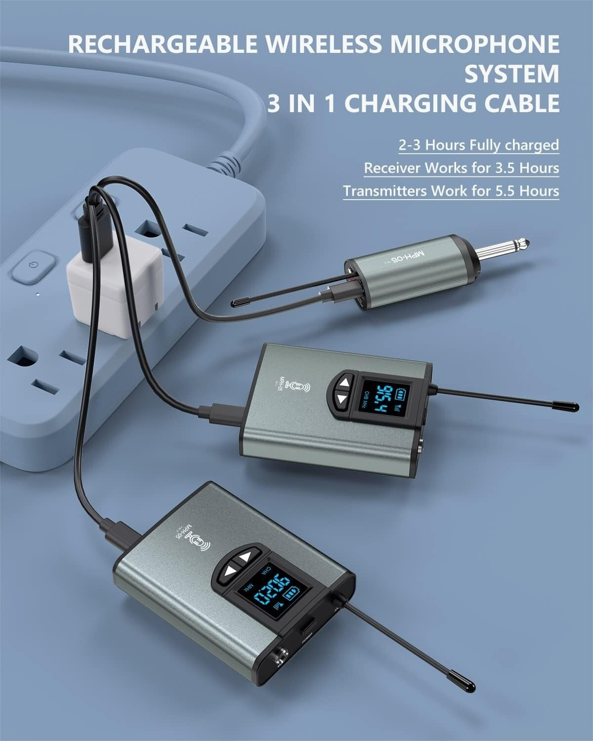 Versatile Wireless Microphone Set with Two Transmitters & Multiple Mics Included