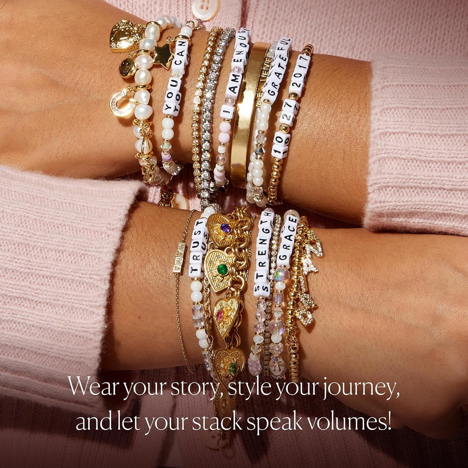 Set of 3 Positive Message Bracelets - Handcrafted Jewelry for Empowerment