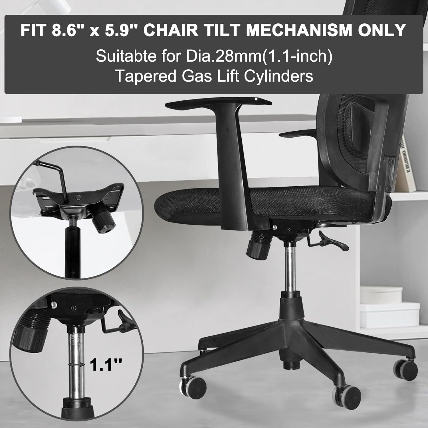 Replacement Tilt Mechanism for Office Chairs - Heavy Duty, Adjustable & Compact