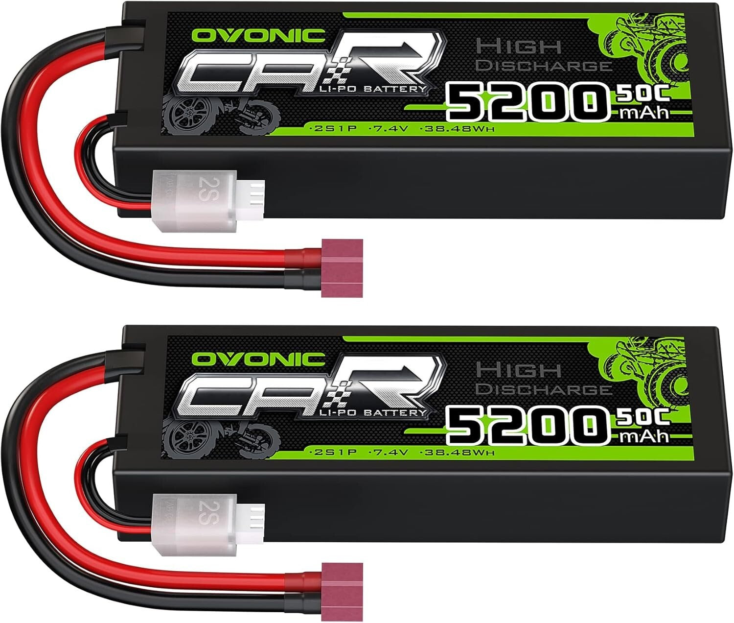 5200mAh 7.4V Lipo Battery with Deans Connector - Compatible with RC Vehicles