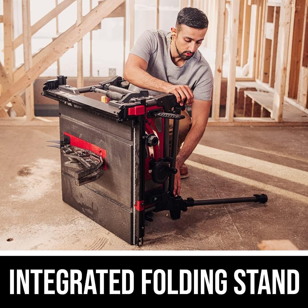 10-Inch Jobsite Table Saw with Folding Stand - Perfect for Woodworking Projects
