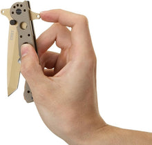 Load image into Gallery viewer, Lightweight Serrated Folding Knife with Desert Tan G10 Handle - Perfect for EDC