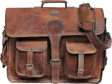 Load image into Gallery viewer, Crafted Leather Laptop Messenger with Vintage Appeal - 16 Inch Multi-Purpose Bag