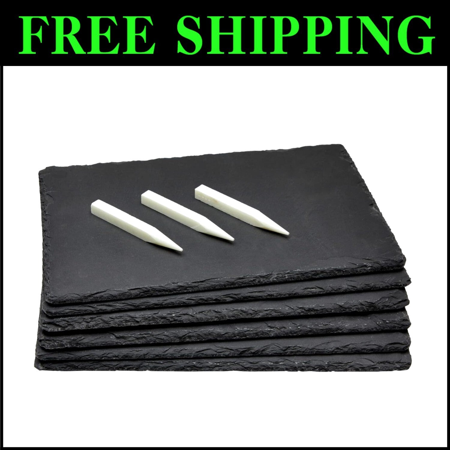 Durable Mini Slate Serving Boards - Set of 6 with Chalk for Personalized Appeal