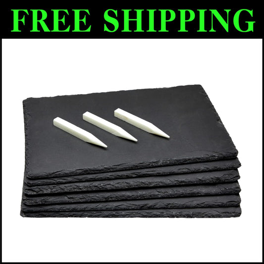 Durable Mini Slate Serving Boards - Set of 6 with Chalk for Personalized Appeal