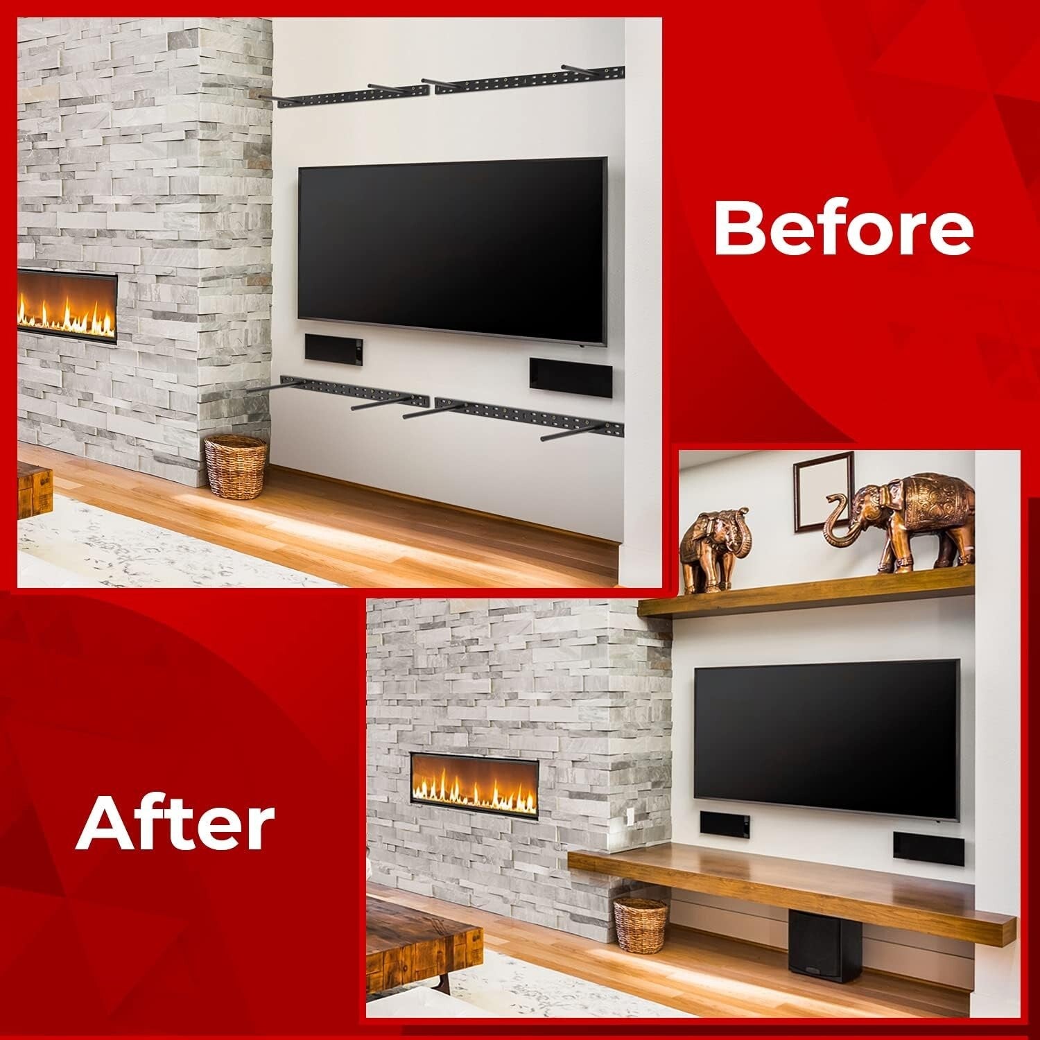 Versatile Floating Shelf Support Brackets - Hidden Hardware with Precision Jig