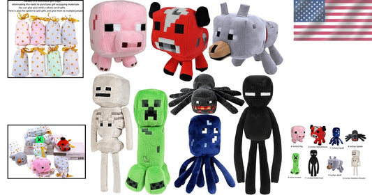 Collectible 8-Pack Plush Toys with Unique Designs - Perfect Gift for Kids