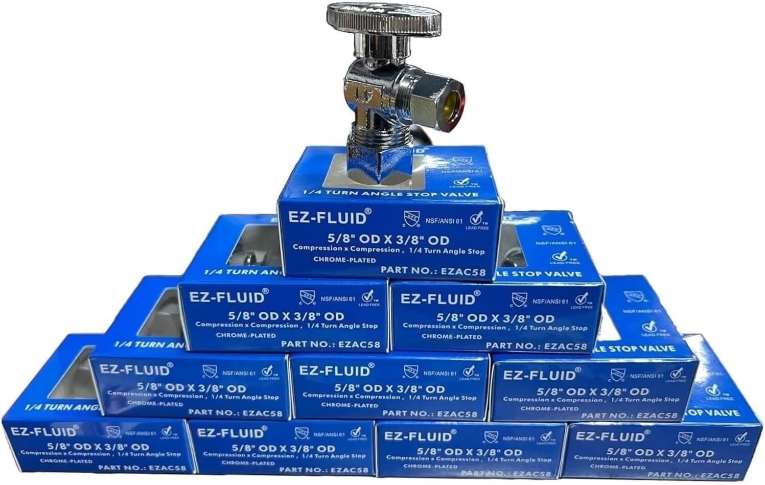 10 Heavy Duty Angle Stop Valves - Lead-Free Brass for Effective Water Control