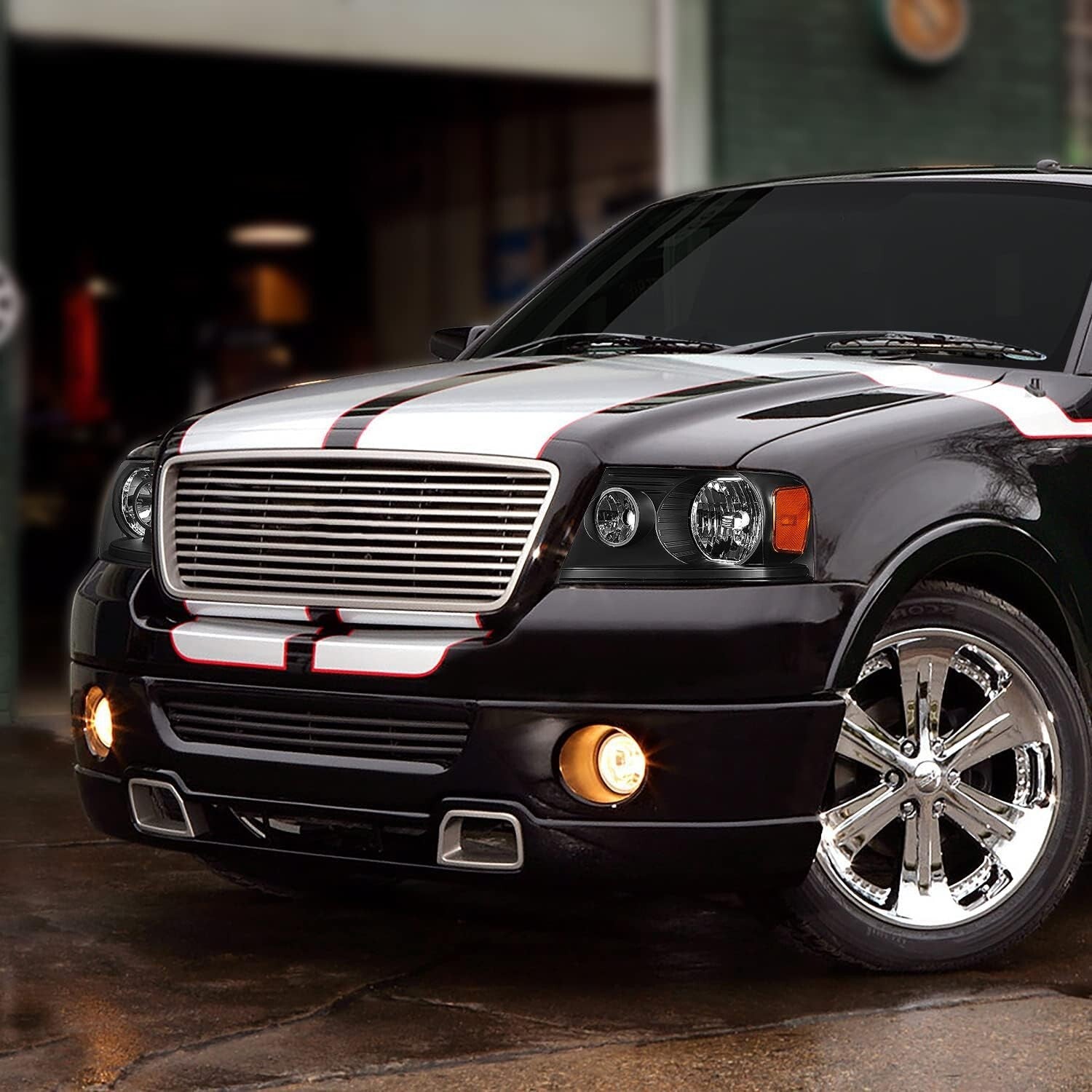 Plug-n-Play Reflector Beam Headlights for F150 2004-2008, Mark LT 2006-2008