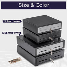 Load image into Gallery viewer, Versatile 13" POS Cash Drawer - 24V, Key-Lock, Ideal for Small Businesses