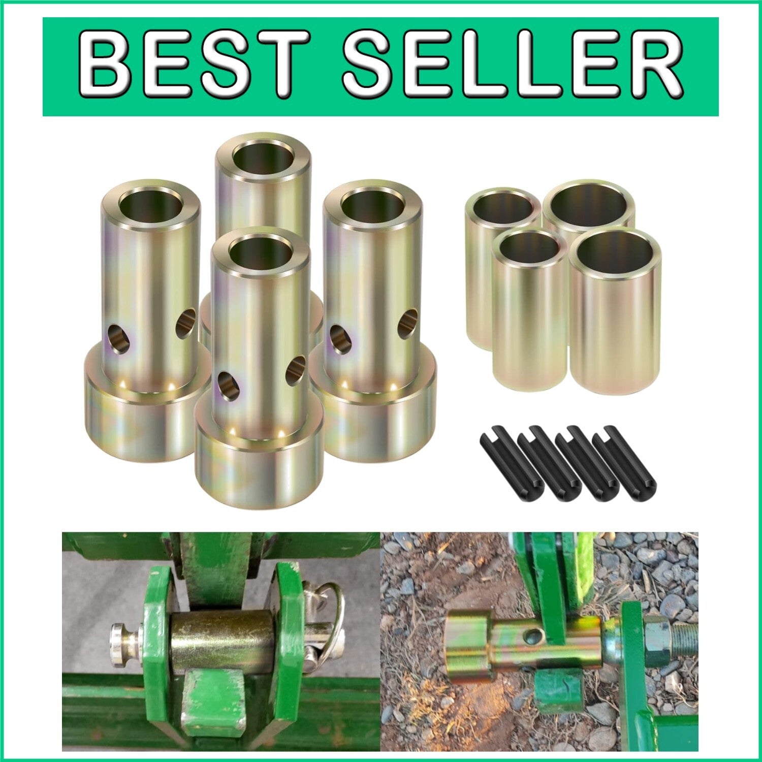 2 Pairs of Quick Hitch Adapter Bushings for Category 1 Tractor Implements