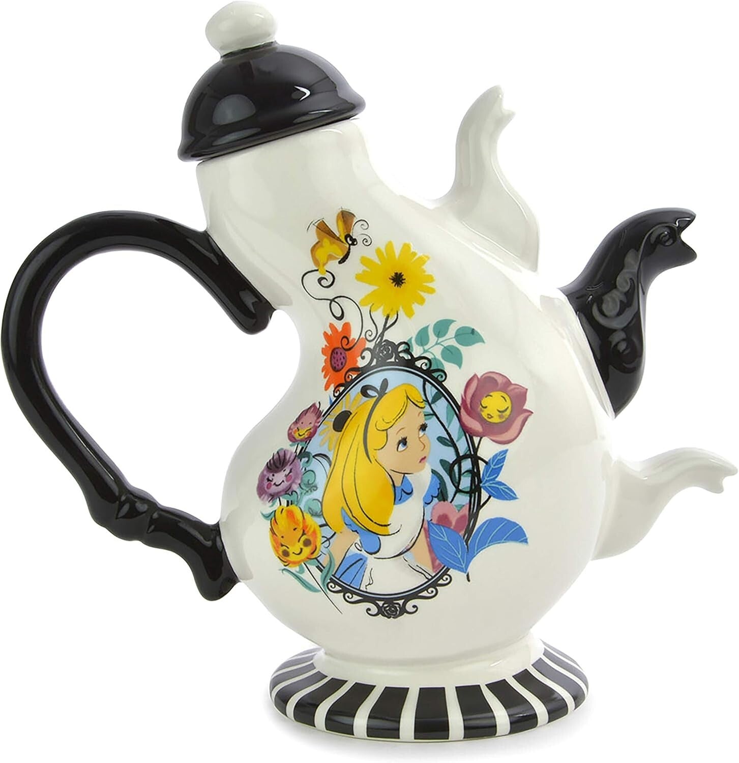 Artisan Hand-Painted Disney Alice Teapot and Cup Set - Unique Limescale Design