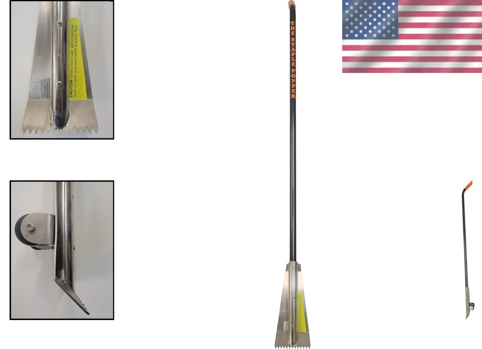 Ergonomic Stand-Up Fast-Action Carpet Staple Popper - Durable Stainless Steel