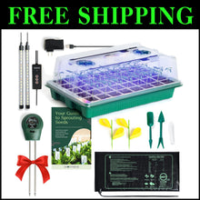 Load image into Gallery viewer, Advanced Seed Starter Tray with Heat Mat, Soil Meter &amp; Gnat Traps - Indoor Use