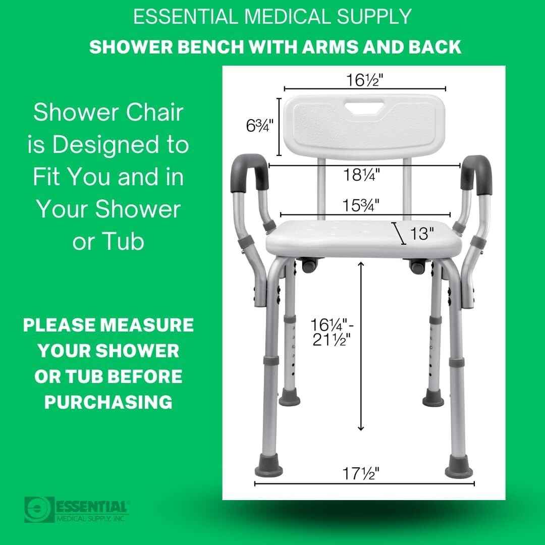 Rust-Resistant Shower and Bath Chair with Contoured Back – Safe & Comfortable