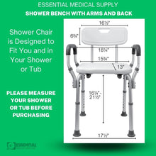 Load image into Gallery viewer, Rust-Resistant Shower and Bath Chair with Contoured Back – Safe &amp; Comfortable