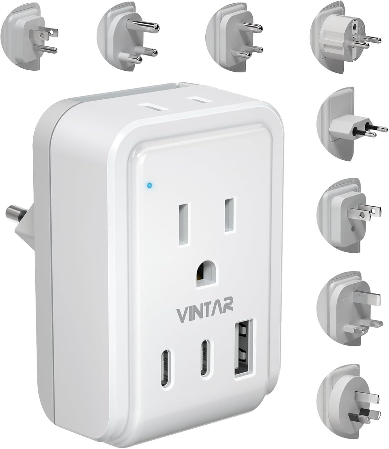 5-in-1 Universal Travel Adapter with USB Ports: Compatible for 150+ Countries